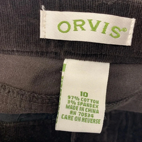 Orvis Cordory Pants Woman 10 Dark Brown Straight Leg Cotton Spandex Pockets Work - Picture 8 of 10